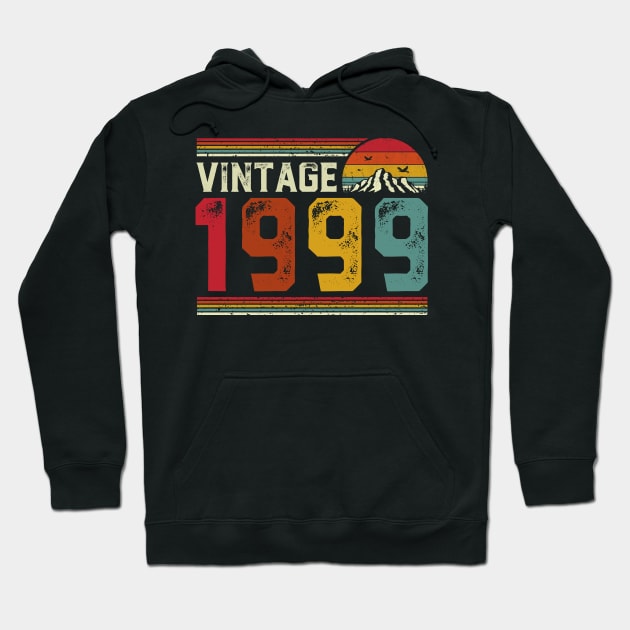 Vintage 1999 Birthday Gift Retro Style Hoodie by Foatui